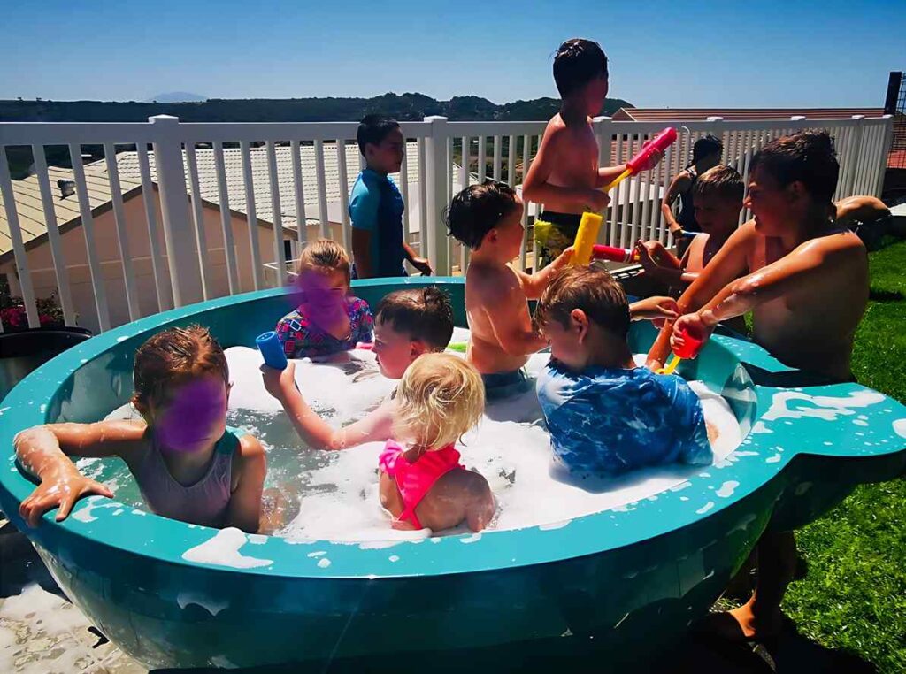 Tickle Tub fun for all and eliminates this wastage, heating water only when needed